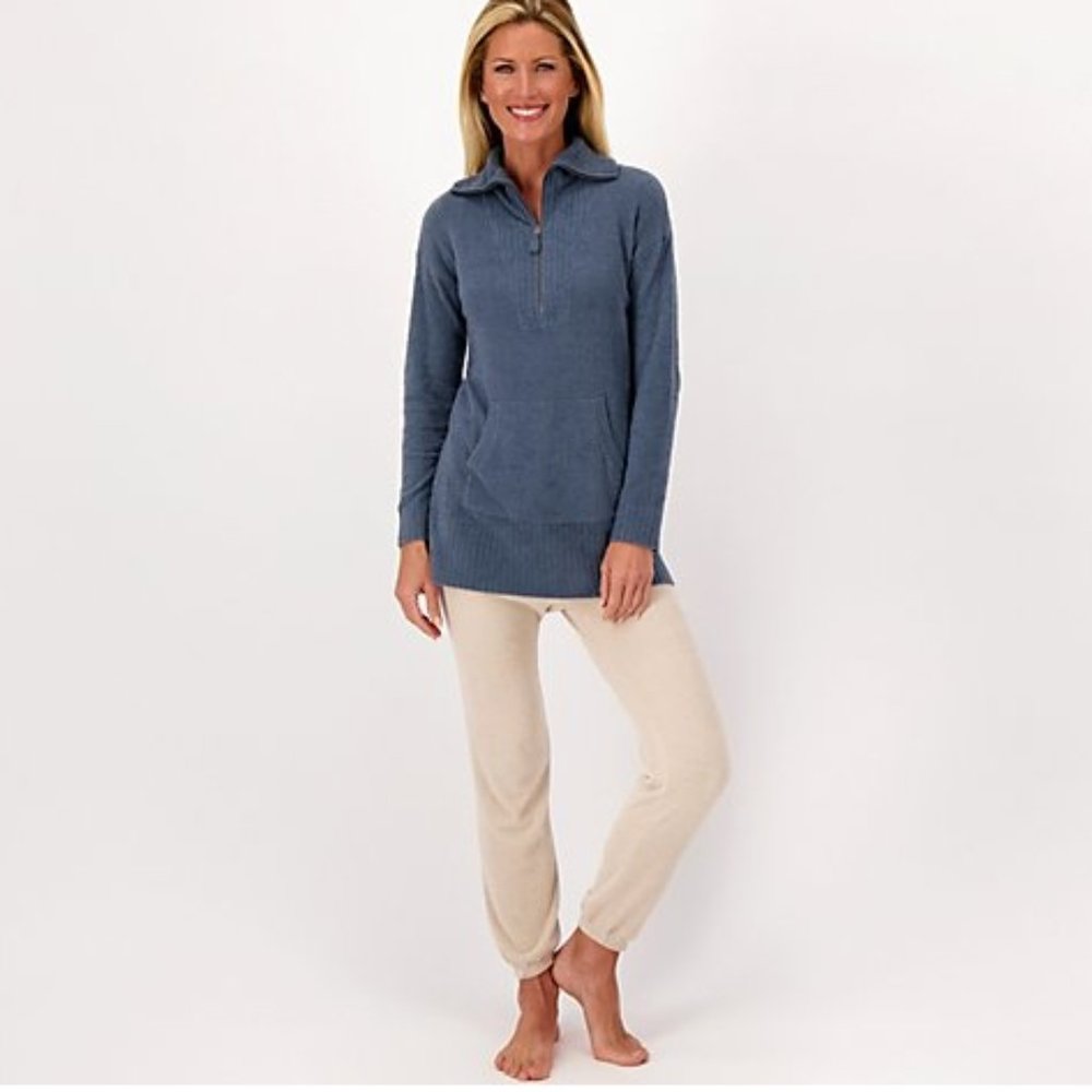 Barefoot Dreams CozyChic Lite Half Zip Tunic M/L - Picture 4 of 8